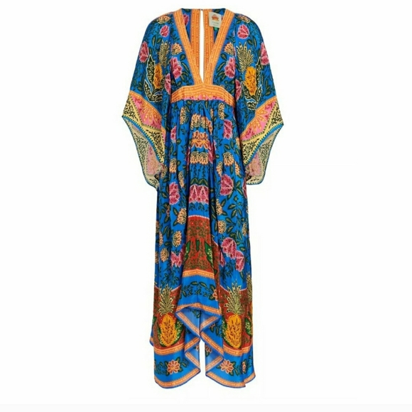Farm Rio Pineapple Garden Caftan Maxi Dress - Picture 2 of 10